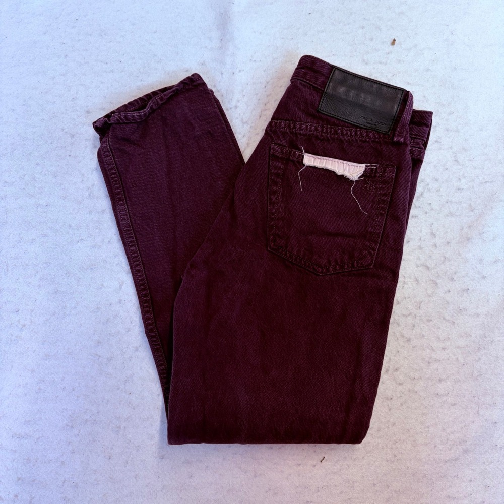 Rag & Bone Jeans Womens 24 Native Plum Organic Cotton Straight Leg